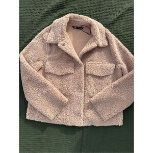 ZARA Sherpa shirt jacket sz m womens